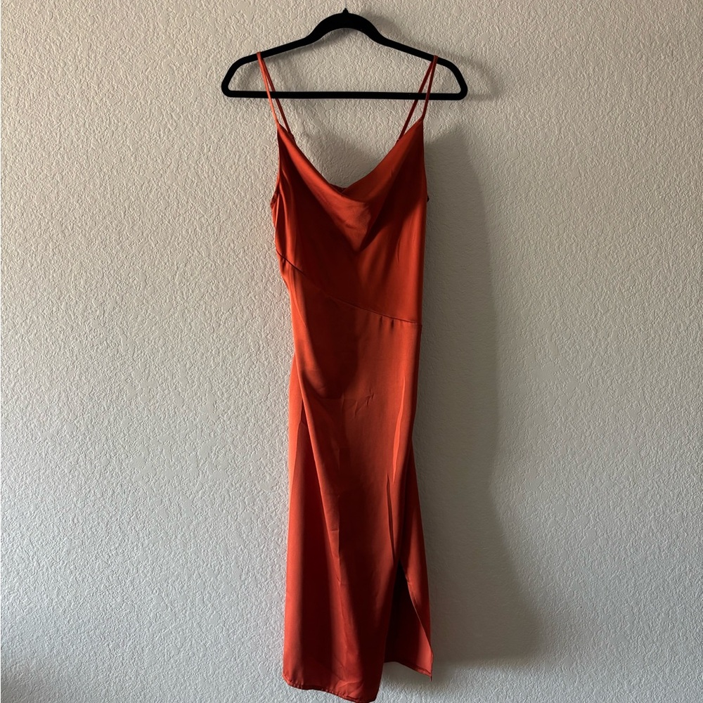Elegant Orange Slip Dress